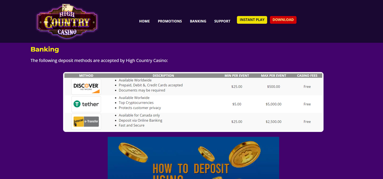 High Country Casino Free Spins