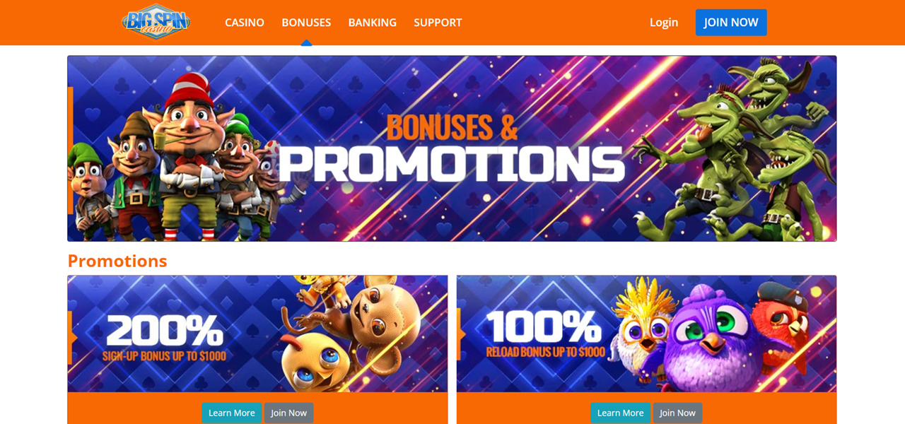 big spin casino bonus codes