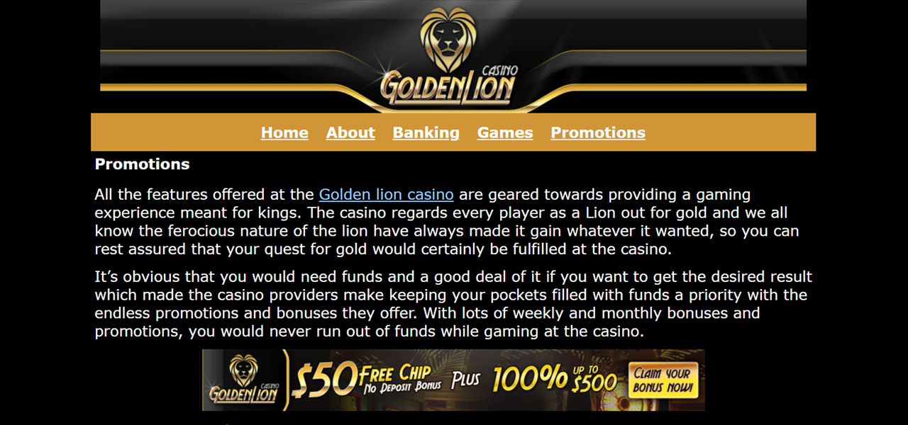 golden lion casino no deposit bonus codes